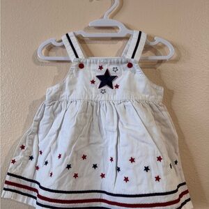 Carter's White Dress with Red and Blue Stars